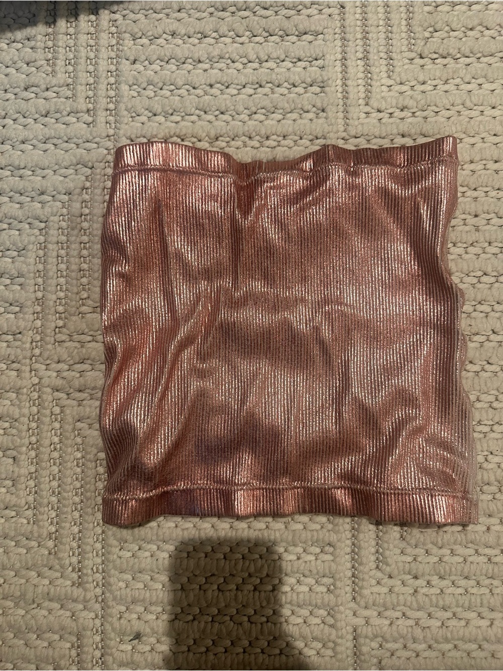 Free People Metallic Rose Pink Ribbed Tube Top